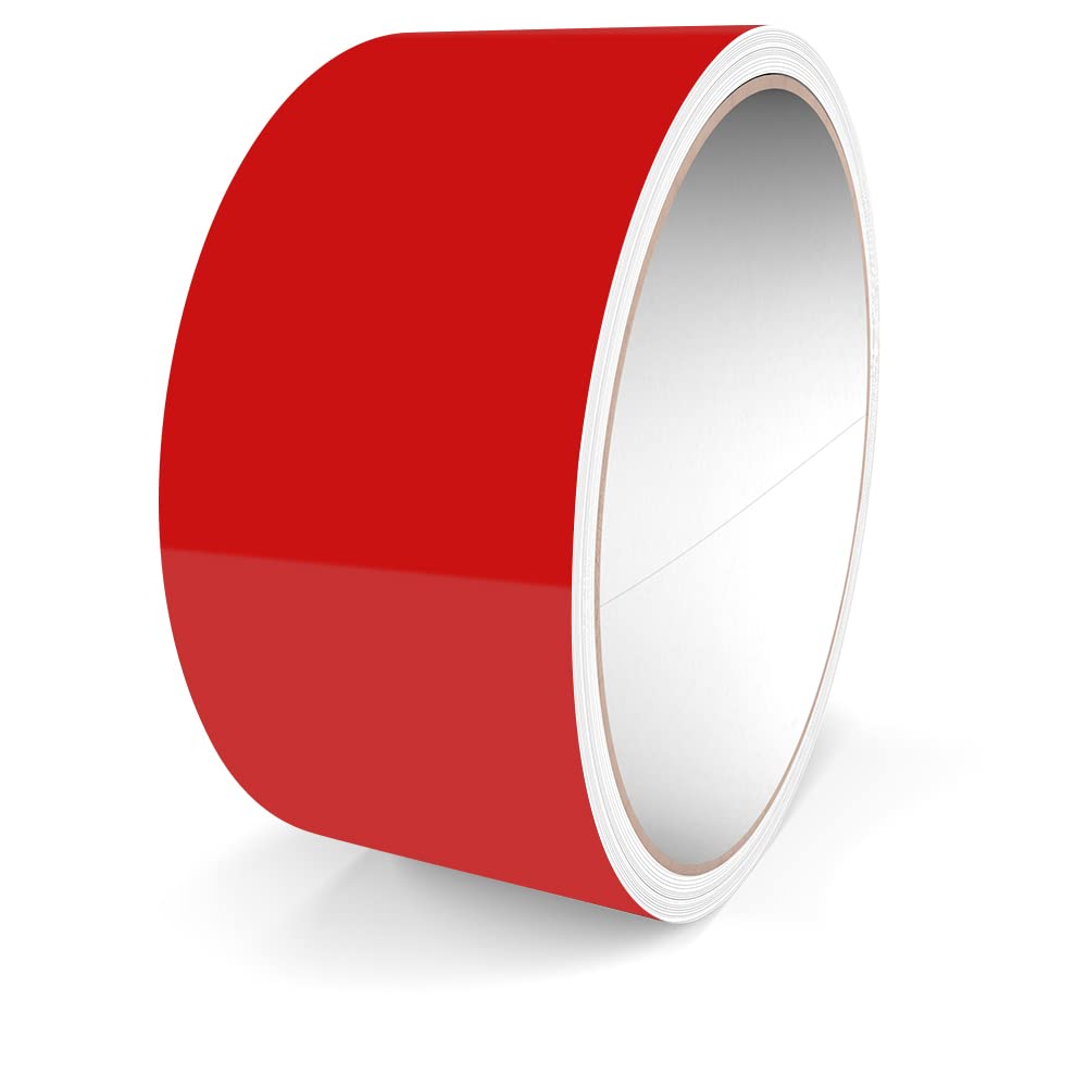 MotokingDecorative Stripe, Red Glossy, 50 mm Width, 10 m Length, RAL 3002, Sticker Foil Car Boat Motorbike Motorhome Caravan