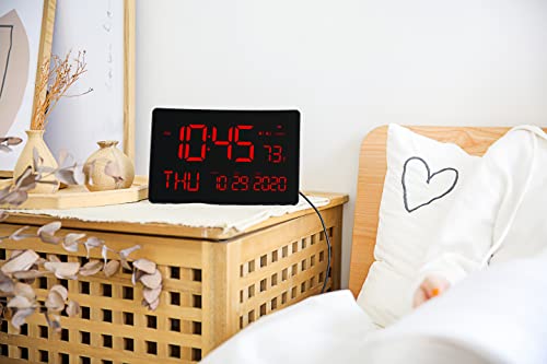 Kadams Large Led Digital Wall Clock, 10 Inches - Dual Alarm Clock thumb #2
