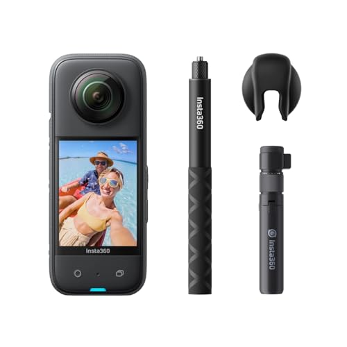 Image of Insta360 X3 Bullet Time Bundle - Waterproof 360 Action Camera with 1 /2 inch 48MP Sensors, 5.7K 360 Active HDR Video, 72MP 360 Photo, 4K Single-Lens, 60fps Me Mode, Stabilization, 2.29 inch Touchscreen