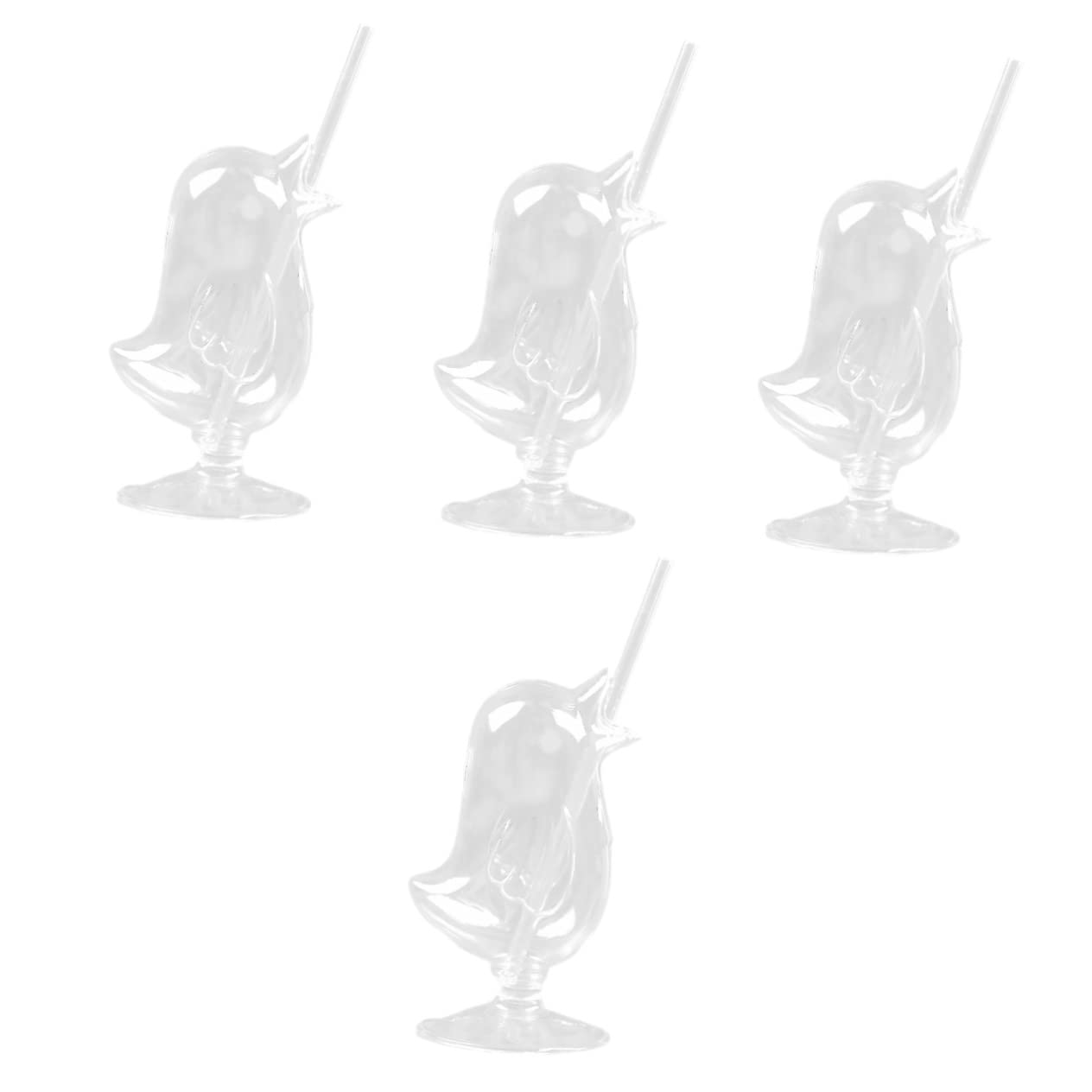 Cabilock 4 Piezas Copa de con Forma de Ave Vaso de Vidrio Transparente para Fiestas y Bodas Diseño Elegante para Vino y Bebidas Frías