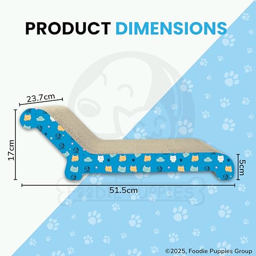 Image of Foodie Puppies 2-in-1 Reversible Cat Scratcher Pad with Catnip for Cats & Kittens (Deck, Large) (51.5 x 17 x 23 cm) | Corrugated Cardboard Cat Scratching Pad | Furniture Protection, Indoor Play & Rest