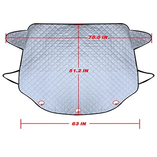 Auqdd 4-Layers All-Weather Windshield Sunscreen Cover - For Compact And Medium-Sized Suvs, Sedans, High Density Pe Aluminized Film, Heat Insulation, Wear Resistance, Uv Resistance, Magnetically Fixed #TOP1