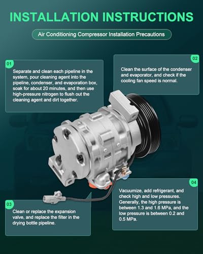 Image of SCITOO AC Compressor for S-uzuki Vitara 1999-2003 2.0L S-uzuki for Vitara 1.6L 2002 Air Conditioning Compressor