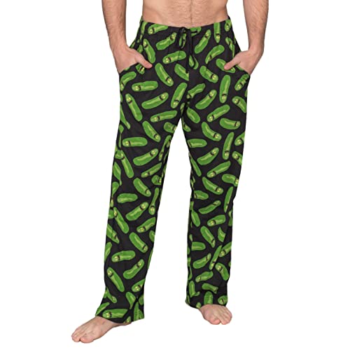 Rick and Morty Pickle Rick Black and Green Lounge Pants4
