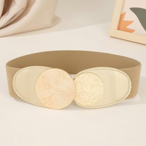 5cm Wide Women's Stretch Belt Waistband with Metal Buckle for Dresses Jeans and Trousers Fashion Accessory4