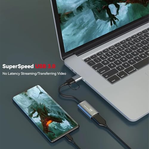 Image of MICROWARE Video Capture Card,4K HDMI to USB 3.0 Capture Card,HDMI to USB /USB C Audio Video Recording in 1080P@60Hz, 2K@50Hz for Teaching,Broadcasting,Gaming,Streaming,Video Conference (Z29B)