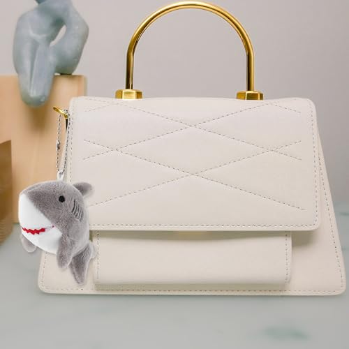 Porte-clés requin en peluche douce avec anneau en métal résistant - 8
