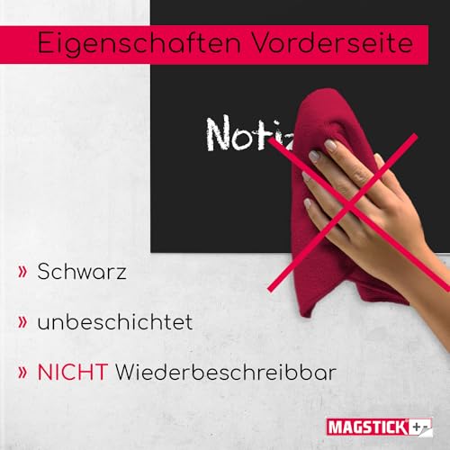 Magstick 3er Set DIN A4 Ferrofolie selbstklebend I Eisenhaltige Folien roh unbeschichtet DIY I Flexibler Haftgrund für Magnete I mag004
