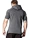 COOFANDY Men's Workout Hoodie Short Sleeve Hoodie Sweatshirts Gym Muscle Tee Cotton Hooded T Shirt with Pocket Dark Grey