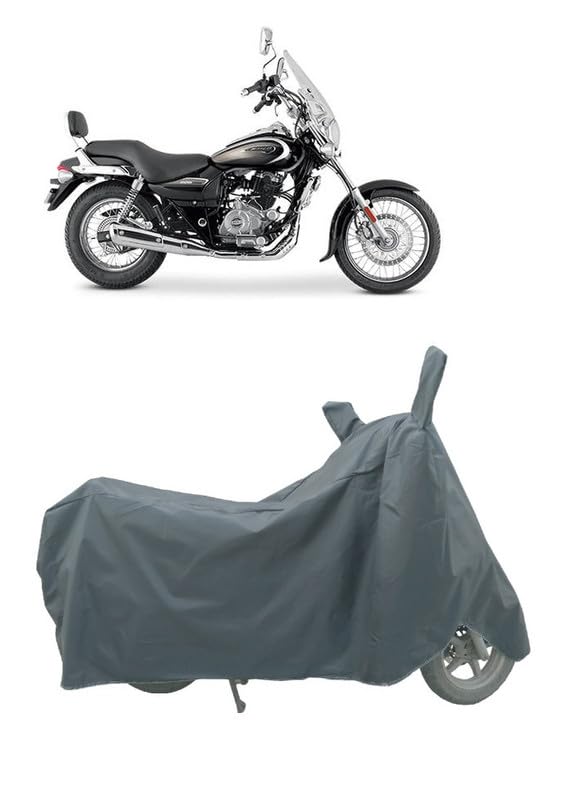 Two Wheeler - Scooty - Bike Cover for Bajajj Avenger Cruise 220 Auburn Black Cover with Water-Resistant and Dust Proof Premium 190T Fabric (Grey Plain)