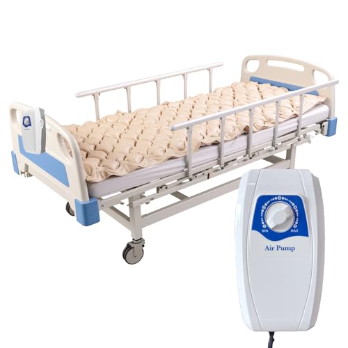 Alternating Air Pressure Mattress Pad, Hospital Bed Mattress Topper with Whisper Quiet Pump, Bed Sore Prevention Solution, Anti Decubitus Air Pads Bubble Pad Cushion for Hospital & Home Care Beds
