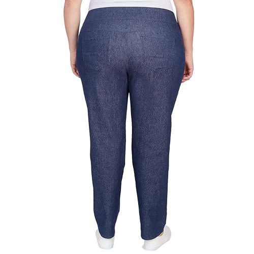 Ruby Rd. Womens Womens Plus-Size Mid-Rise Pull-on Straight Extra Stretch Light Weight Denim Pant2