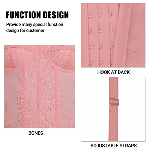 Image of Raxnode Lace Bustier Corset Tops for Women - Sexy Going Out Party Club Top with Buckle