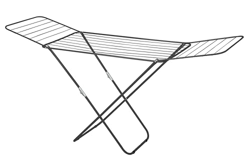 HERSIG - Tendedero de Hierro Color Negro con alas 14m | Tendedero Plegable con alas 14m