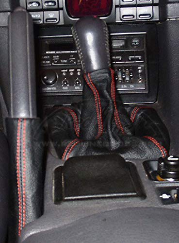 RedlineGoods Shift Boot Compatible with Dodge Stealth 1990-97. Tailor Made - not Universal. Genuine top-Grade Italian Black Leather with Black Thread