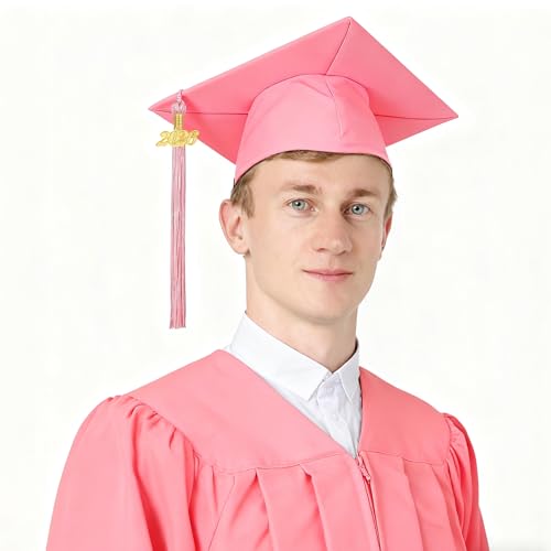 Image of 10 Pieces 2026 Graduation Tassels Bulk with Gold Year Charms for Graduation Cap Accessories (Pink)