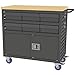 Akro-Mils MA3618CLD1GRY Butcher Block Topped Steel Louvered Cart with Locking Doors & 6 AkroDrawers, Grey