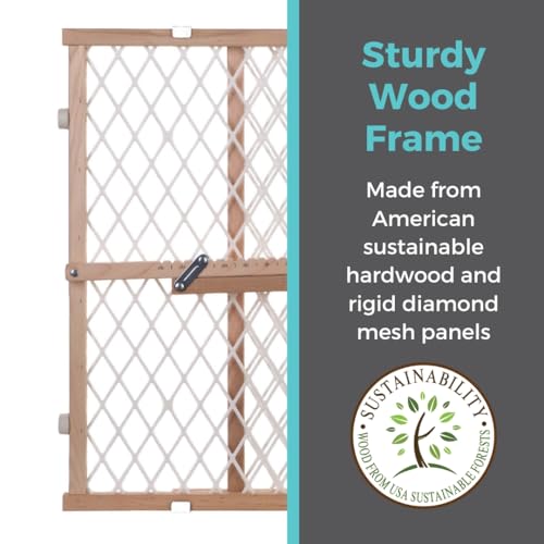 Toddleroo by North States - Diamond Mesh Wooden Baby Gate: Pressure Mounted Baby Gate for Doorways - Adjustable 26.5 to 42 Inches Wide - 23 Inches Tall - Thumbnail 6