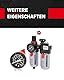 KS Tools Wartungseinheit Druckluft 1/4 515.3355 0,5-12bar I Bestehend aus Druckminderer Druckluft, Filterdruckminderer, Nebelöler und Manometer I Für Wandmontage geeignet