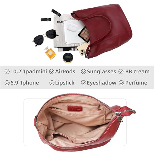 Iswee Hobo Bags for Women Shoulder Handbags Leather Tote Bag and Purses Cross Body Pocketbooks Everyday Work Bag3