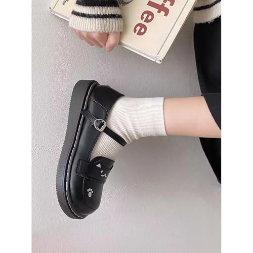 Kawaii Lolita Casual Mary Jane Shoes - Cute Adorable Cat Kitten Paw Flats | Japanese Sweet Soft Style for Everyday Wear3