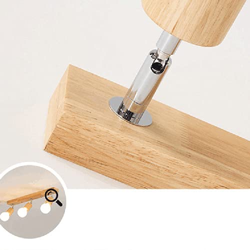 Lindby Malwin plafonnier bois long 6 lampes GU10