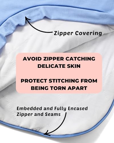 Supersoft Viscose from Bamboo Sleep Sack 0-6 Months 1.0 Tog for Baby Boys and Girls, Infant Toddler Sleeping Sack, 2-Way Zipper Baby Wearable Blanket3