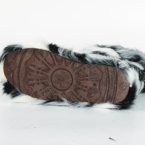 Image of Valpeak Snow Boots for Women 2024 Furry Boots Winter Knee High Flat Heel Fluffy Faux Fur Boots
