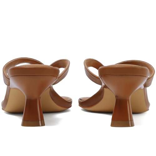 Image of Kitten Heels for Women Round Open Toe Sandals Flip Flop Heels Summer Low Heeled Thong Sandals