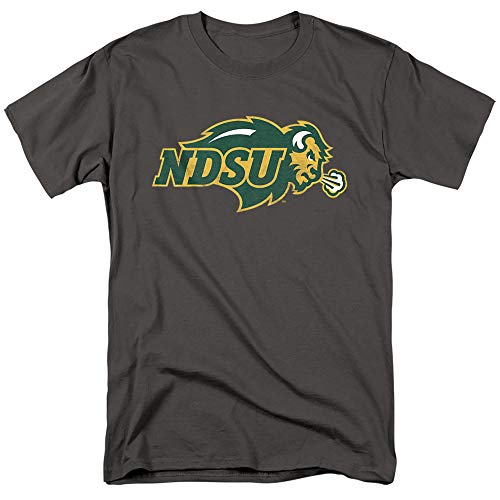 North Dakota State University NDSU Bison Official One Color Bison Logo Unisex Adult T-Shirt, Charcoal, Large