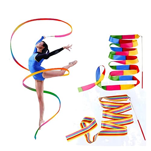 4M Kleurrijke Gym Linten Dans Streamers Lint Ritmische Kunst Gymnastiek Ballet Streamer (Color : 2) - Image 3