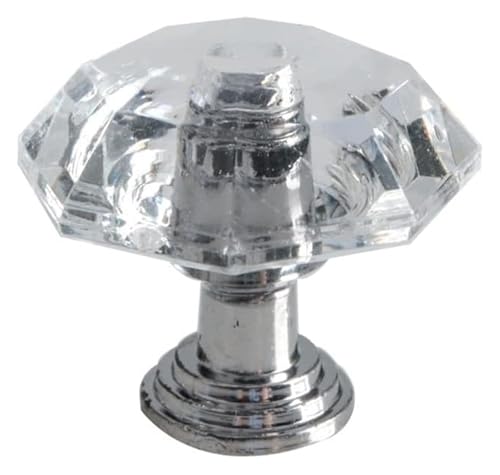 BSZCXBVMP Pomos de cristal para cajones, Perillas redondas for cajones de aleación zinc, acrílico y cristal transparente, 6 piezas