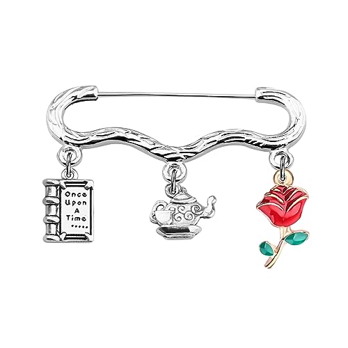 CENWA Beauty Beast Inspired Movies Pins Being Jewelry Belle Princess Jewelry - Main Image