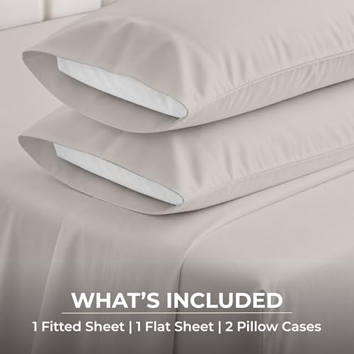 Image of SGI bedding 100% Egyptian Cotton Sheets King Size - 600 Thread Count Sheets Set, Soft, Cooling, 15 inch Deep Pocket, Luxury Hotel Bedding, Breathable, Durable - Light Gray