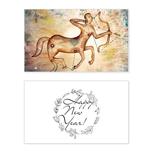 Tarjeta de constelación Sagitario para felicitación navideña y Año Nuevo