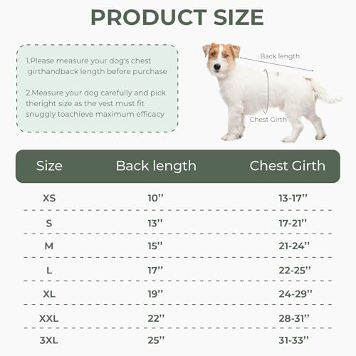 Image of Dog Anxiety Vest Calming Jacket for Small Medium Large Dogs, Dog Shirt Wrap for Indoor Outdoor Fireworks, Thunder, Travel, Separation
