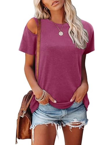KISSMODA Summer Short Sleeve T Shirt Loose Fit Casual Dressy Women Top 2025 Trendy Ladies Fashion Blouses(S-3XL)