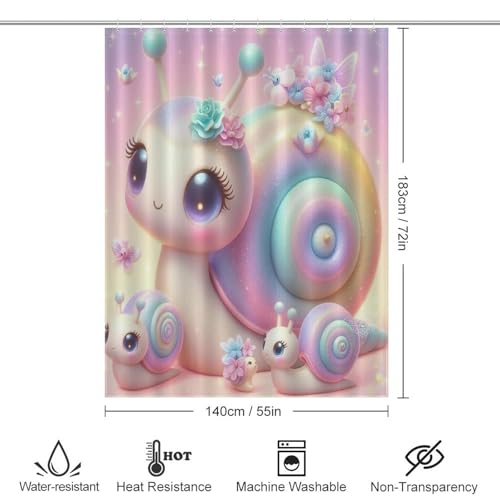 Rideau de douche imperméable salle de bains lavable 140x183cm - 4