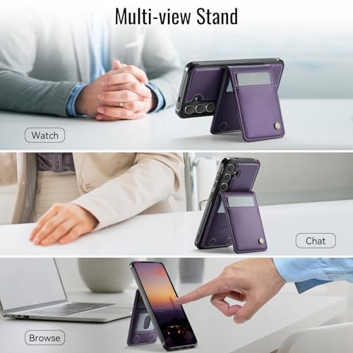 Coque Samsung S24 Ultra cuir noir portefeuille détachable idéal pour voyager léger au quotidien