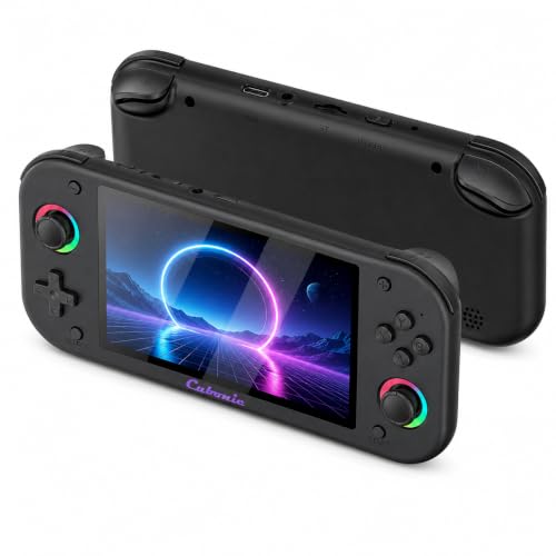 Image of Cubonic M26 Portable Gaming Console, Beige, 5.1 inch HD Display, 20000+ Preloaded Retro Games, Built-in Stereo Speakers, Expandable Storage, Classic Controls, RGB Dual Joystick, 3000mah Battery Life (VividGo M26 Black)