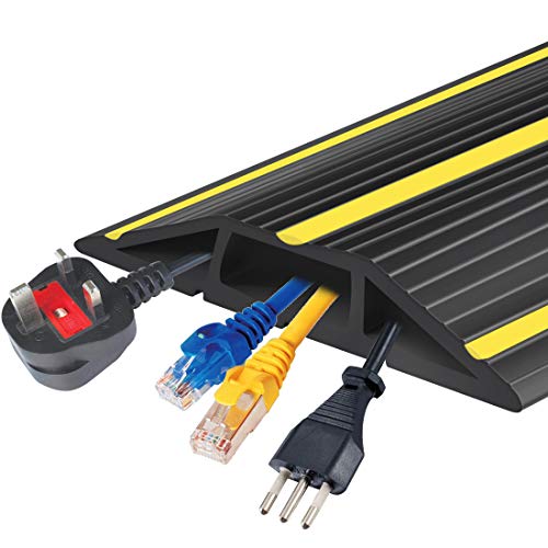Protection de câble 2m noir passe-câble de sol 3 canaux pour fil électrique