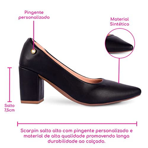 Scarpin Clássico Em Verniz Salto Alto Grosso (Vermelho Ferrari, br_footwear_size_system, adult, nume
