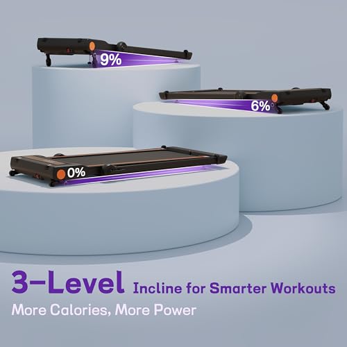 Image of Foldable Walking Pad Treadmill for Home with Handle bar and Removable Desk, 4.0HP Under Desk Treadmill with Incline, 330 lb Compact Treadmill for Small Spaces with Wristband Remote Control