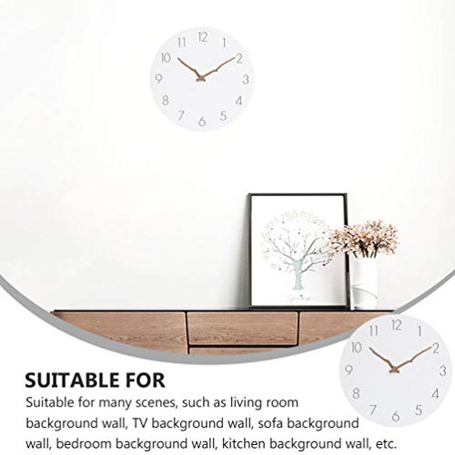 IMIKEYA Relógio de parede de grão de madeira, quartzo, operado por bateria, relógio redondo silencio
