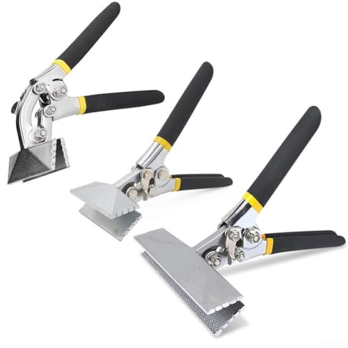 CYRENT Blechbiegezange, Chrom-Vanadium-Stahl, Handnäher, Crimpwerkzeug, gerader Winkelgriff, 75 mm, 150 mm, professionelle Bauausrüstung zum Abflachen, ergonomischer TyreGrip-Griff (C)