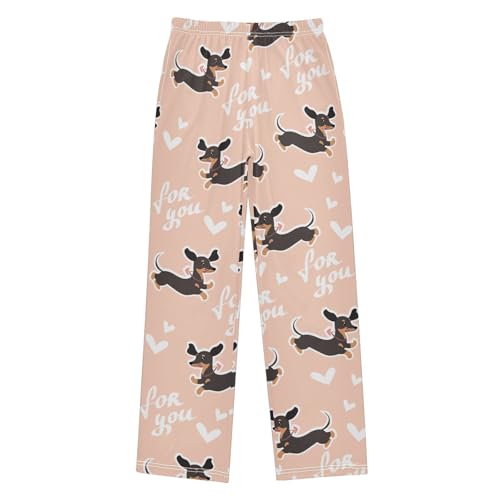 Boys' Pants Cute Dachshund Dog Long Bottoms Jogger Pants Elastic Waist Trousers with Pockets S-XL