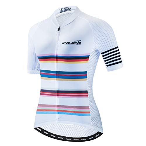 JPOJPO Donne Ciclismo Jersey, Pro Team Estate Manica Corta MTB Abbigliamento Della Bicicletta Confortevole Quick Dry, Donna, Bici, M