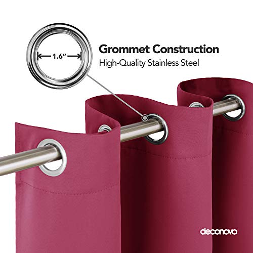 Image of Deconovo Blackout Curtain, 52x84 Inch, Rose