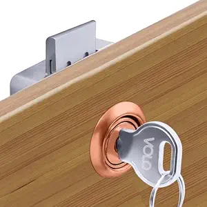 Volo Multipurpose furniture lock for drawers and cabinets, Drawer lock/Cabinet lock/Safety lock/Wardrobe lock/furniture lock for home and office (20mm, Black Matt)