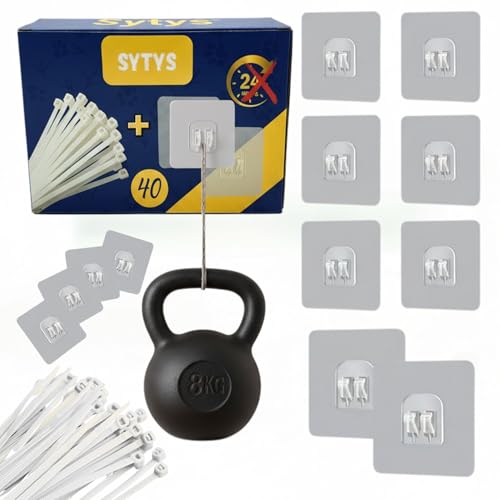 KIT de FIJACION red para gatos Terraza 40 Ganchos Adhesivos + 40 Bridas SIN TALADRO Ganchos adhesivos para pared resistentes y Red gatos ventanas y MULTIPLES USOS Colgadores adhesivos resistentes